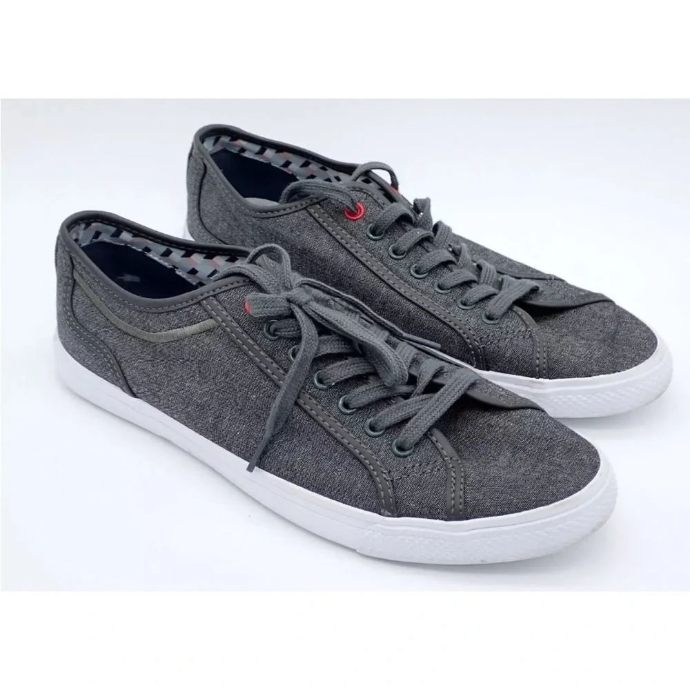 Ben Sherman Men's Casual Canvas Sneakers Skate Shoes Grey Lace Up Size 8